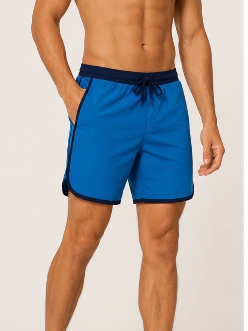Old Navy Blue Swim Trunks with Navy Contrast